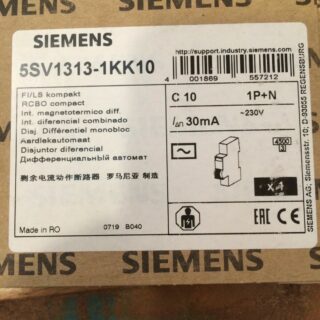 SIEMENS MAGNETOTERMICO DIFFERENZIALE 1P+N 4,5KA TIPO AC 30mA 10A 5SV1313-1KK10