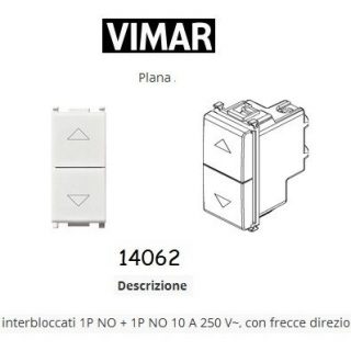 VIMAR PLANA 14062 2 PULSANTI INTERBLOCCATI CON FRECCE BIANCO