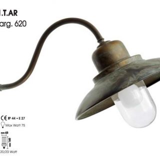 MORETTI LUCE 1351.T.AR LAMPADA DA ESTERNO OTTONE ANTICHIZZATO