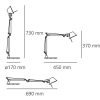 ARTEMIDE TOLOMEO MICRO TAVOLO CON BASE A011800  ALLUMINIO. - immagine 3