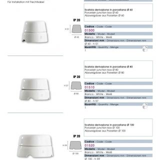 Gi Gambarelli - scatola derivazione in porcellana Ø 80 01510